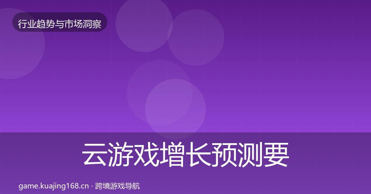 云游戏增长预测要点梳理·第1471篇