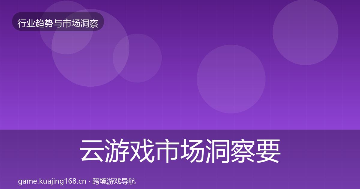 云游戏市场洞察要点梳理·第1481篇