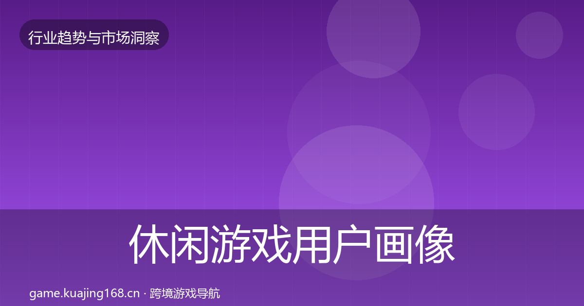 休闲游戏用户画像要点梳理·第1508篇
