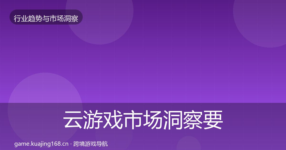 云游戏市场洞察要点梳理·第1521篇