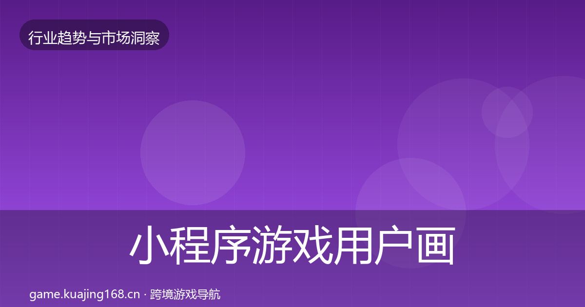 小程序游戏用户画像要点梳理·第1547篇