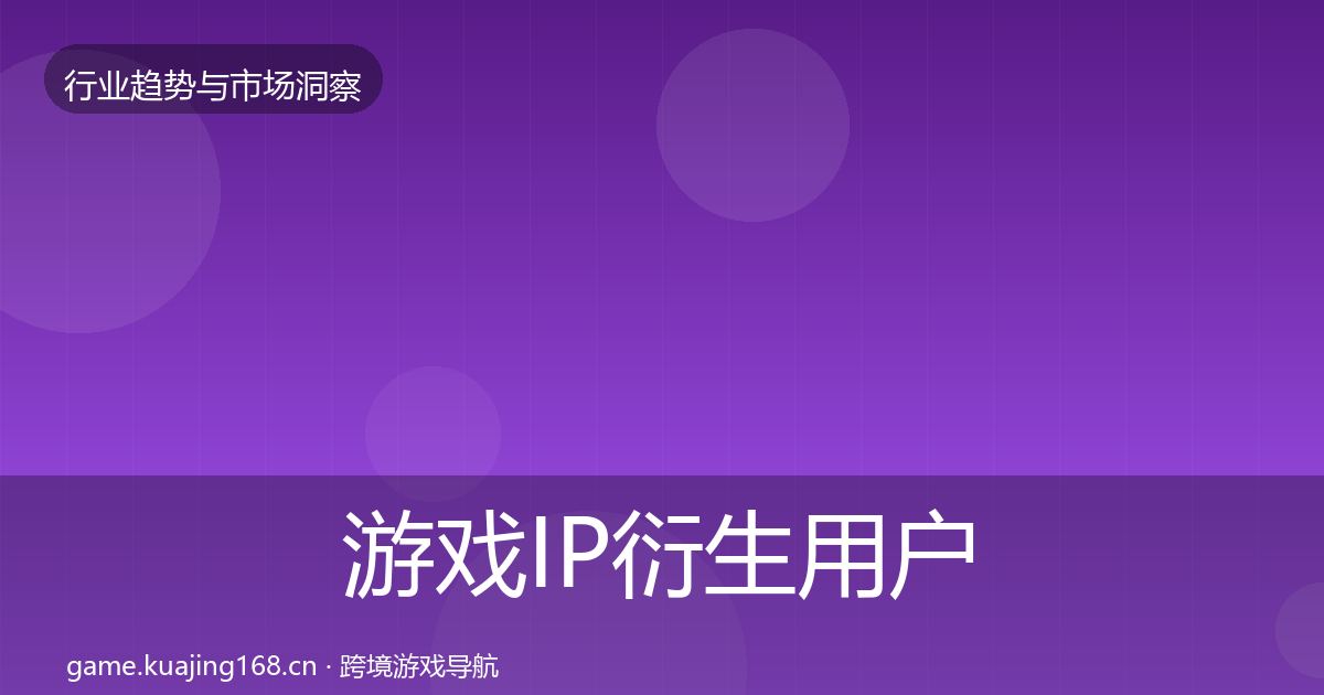 游戏IP衍生用户画像要点梳理·第1550篇