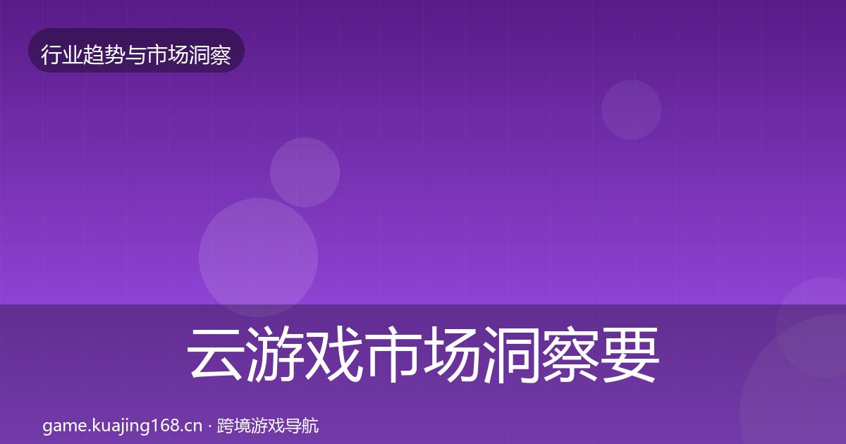 云游戏市场洞察要点梳理·第1561篇