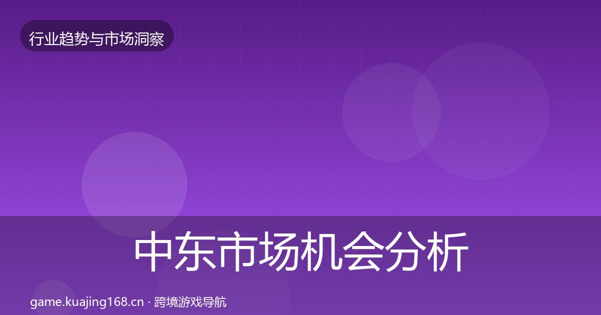 中东市场机会分析入门到进阶·第1578篇