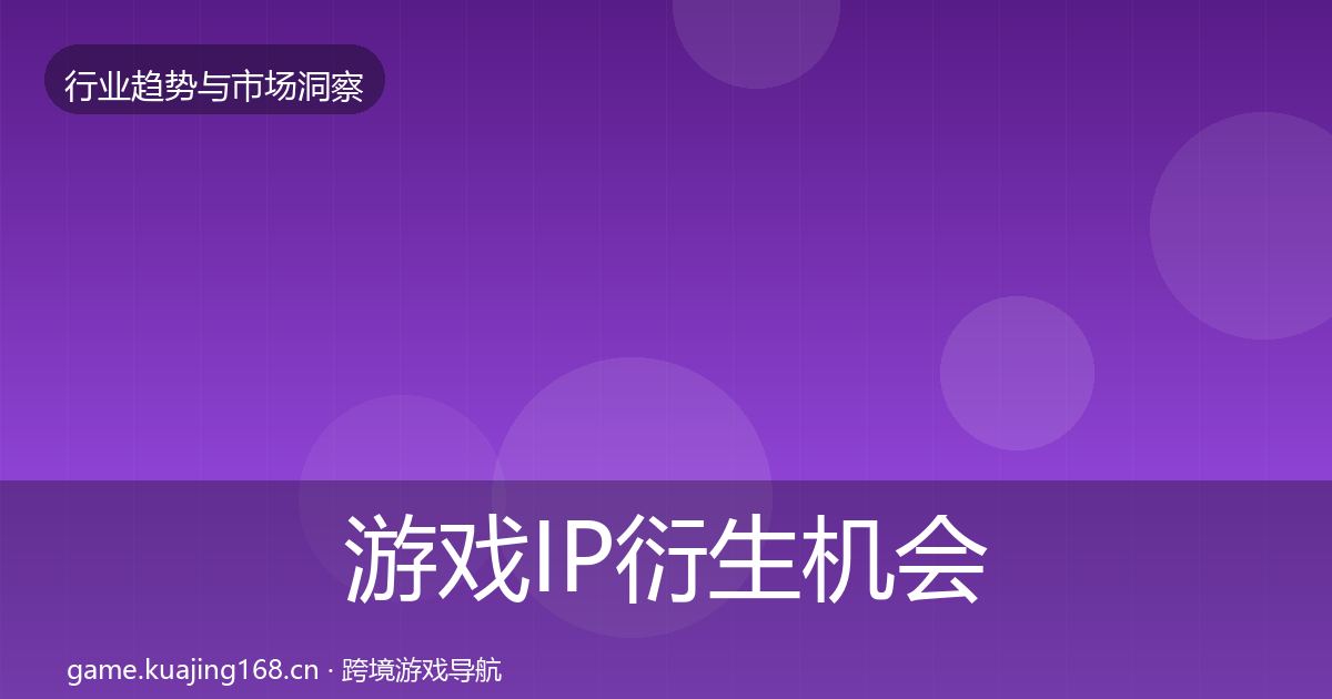 游戏IP衍生机会分析要点梳理·第1580篇