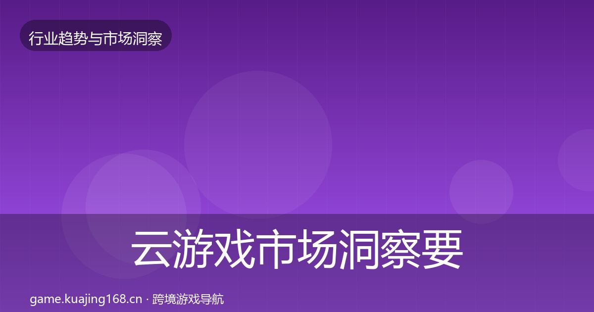 云游戏市场洞察要点梳理·第1601篇