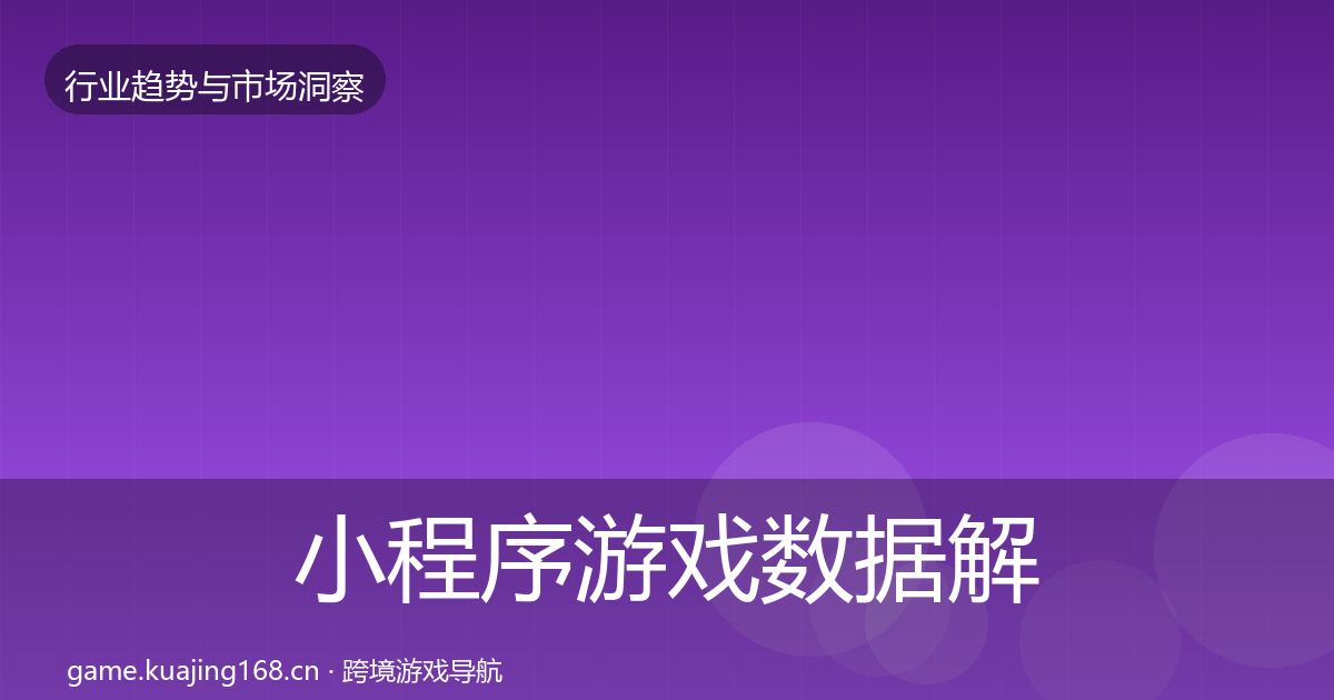 小程序游戏数据解读要点梳理·第1612篇