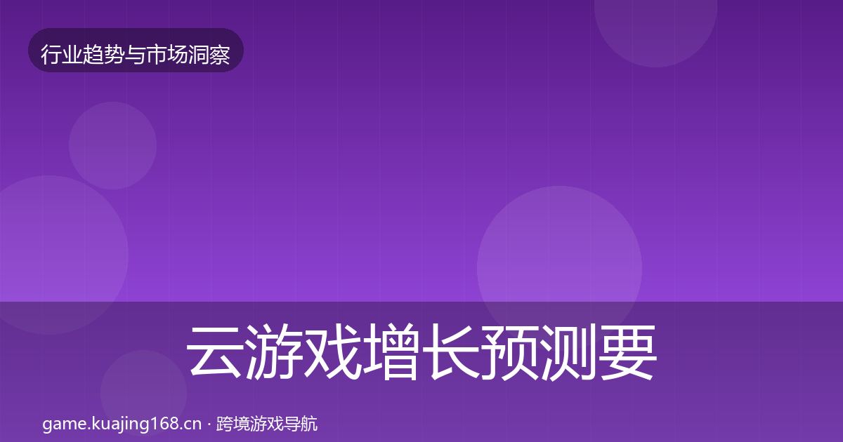 云游戏增长预测要点梳理·第1631篇