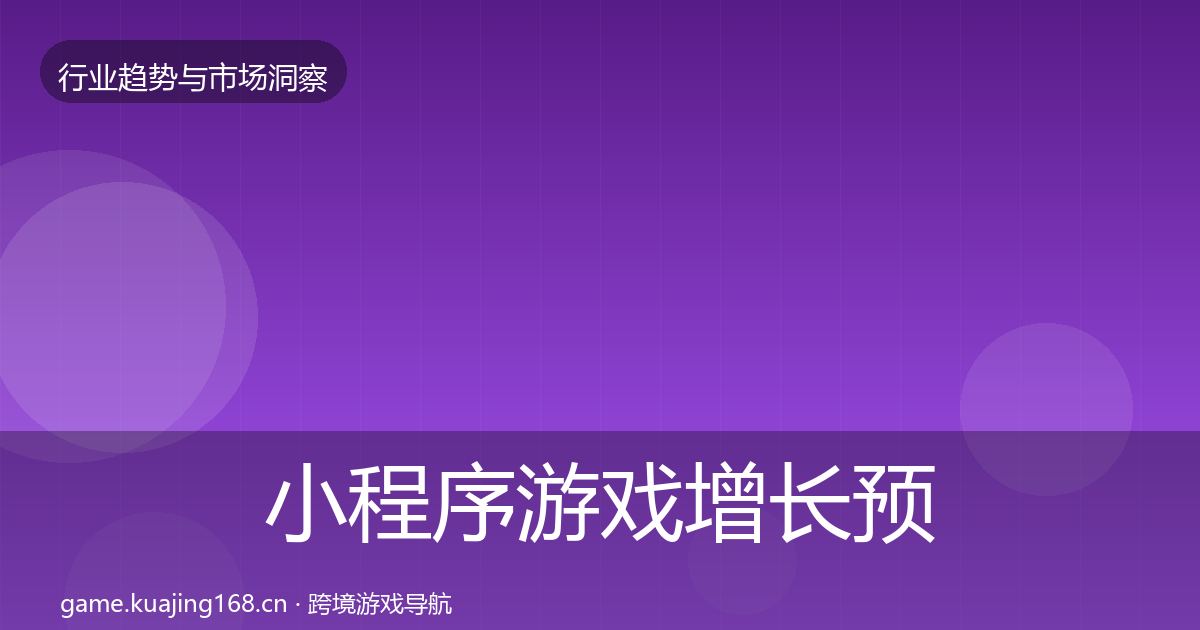 小程序游戏增长预测要点梳理·第1632篇