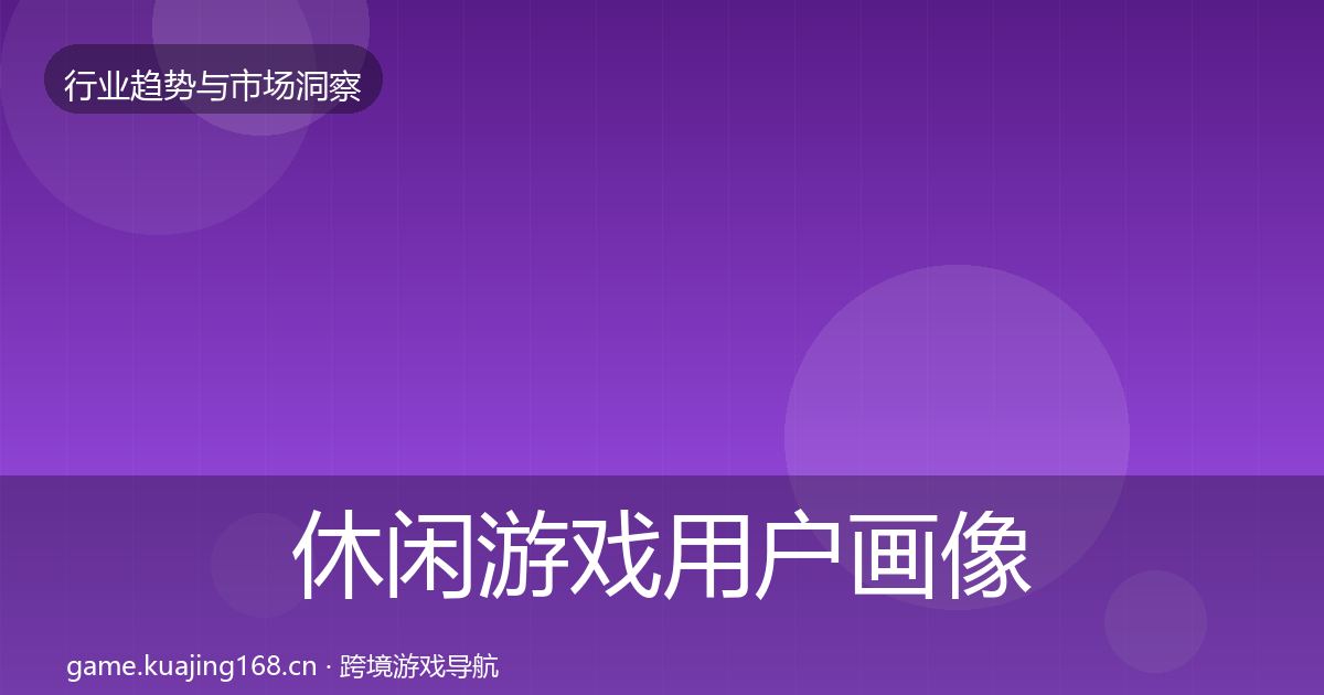 休闲游戏用户画像要点梳理·第1668篇