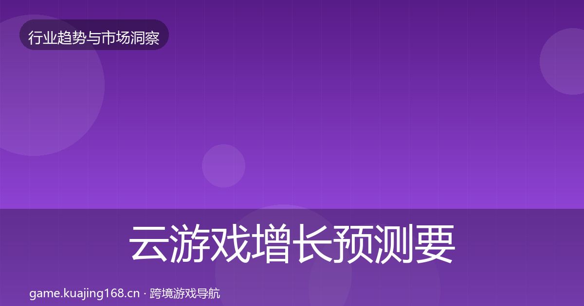 云游戏增长预测要点梳理·第1671篇