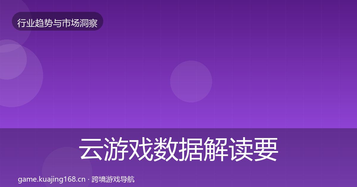 云游戏数据解读要点梳理·第1691篇
