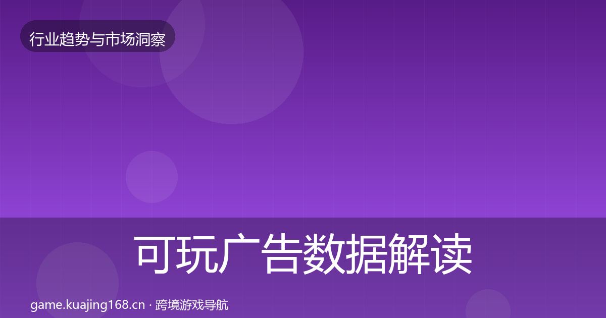 可玩广告数据解读入门到进阶·第1694篇