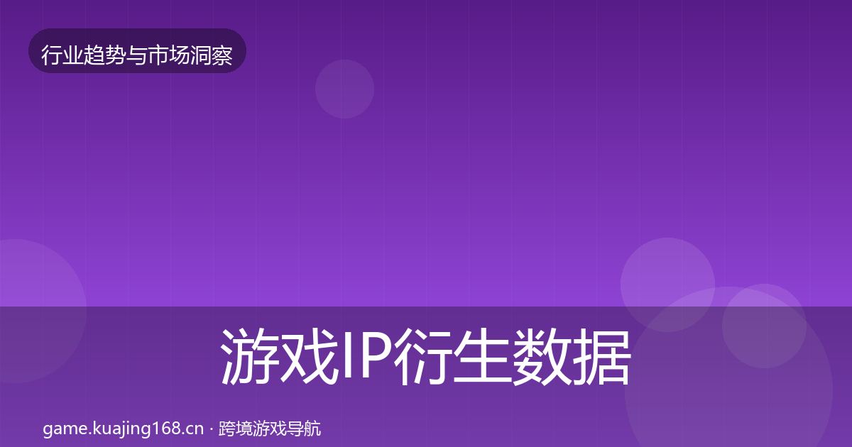 游戏IP衍生数据解读要点梳理·第1695篇