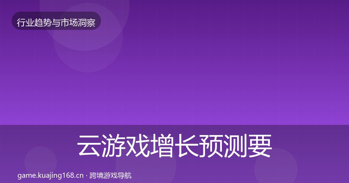 云游戏增长预测要点梳理·第1711篇