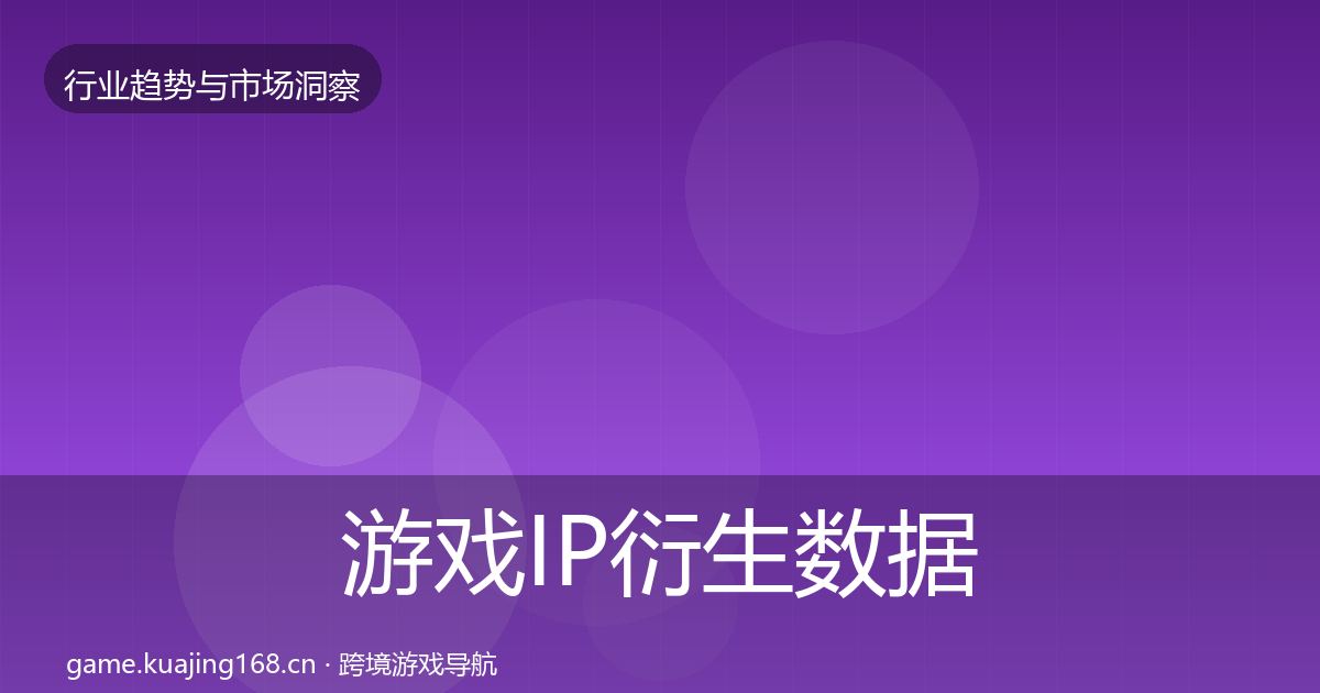 游戏IP衍生数据解读要点梳理·第1735篇