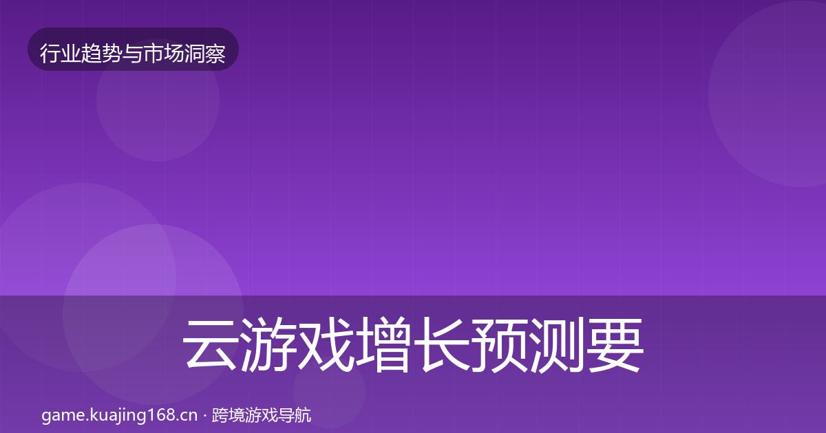 云游戏增长预测要点梳理·第1751篇
