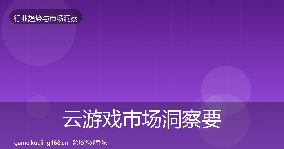 云游戏市场洞察要点梳理·第1761篇
