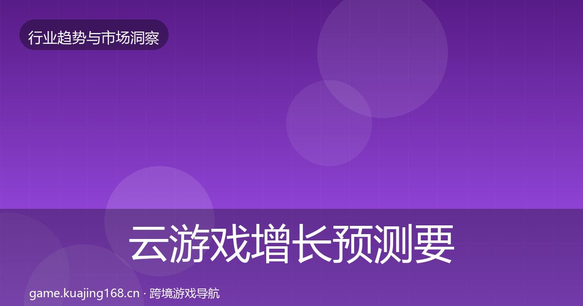 云游戏增长预测要点梳理·第1791篇