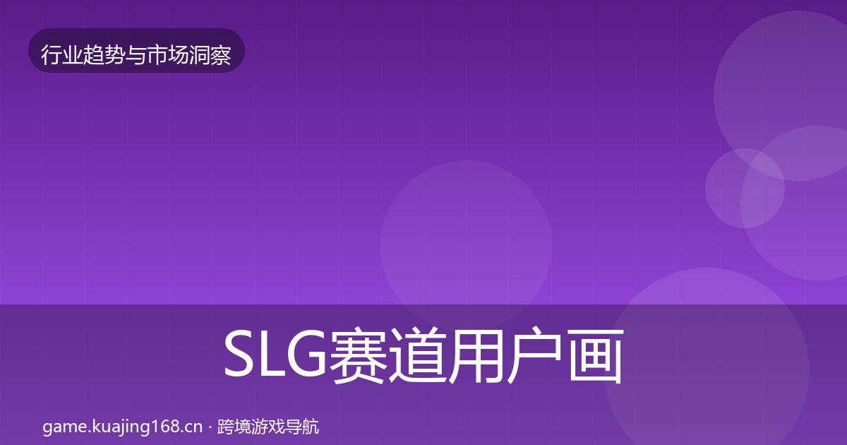 SLG赛道用户画像入门到进阶·第1830篇