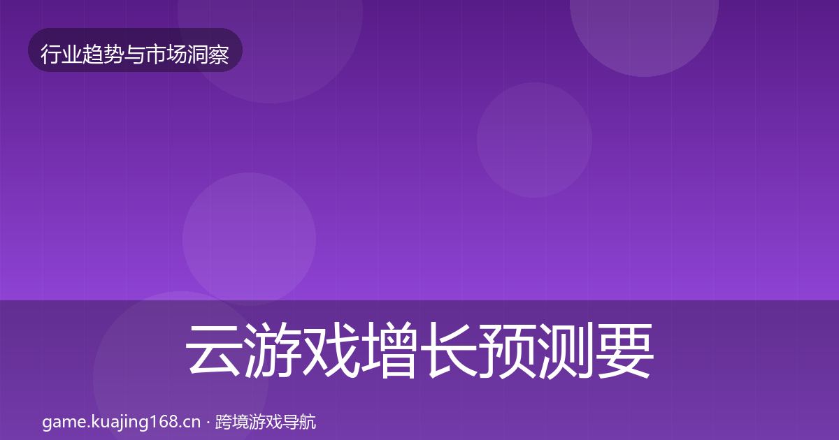 云游戏增长预测要点梳理·第1831篇