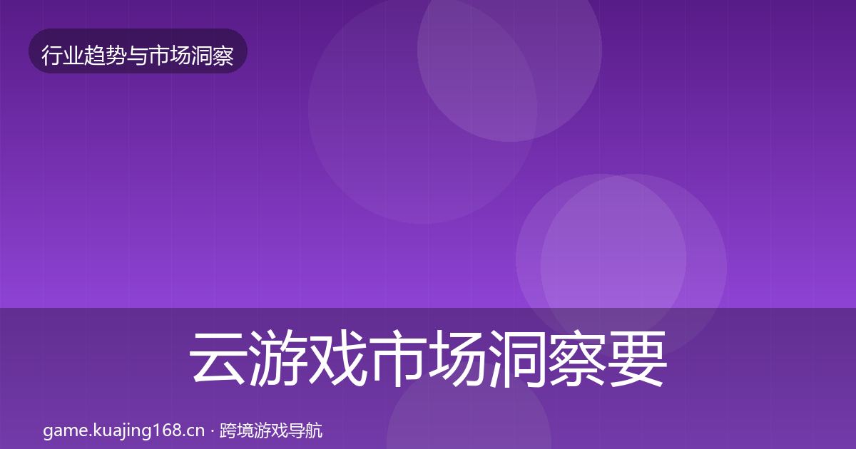 云游戏市场洞察要点梳理·第1841篇