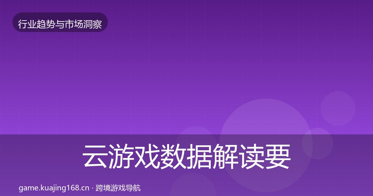 云游戏数据解读要点梳理·第1851篇