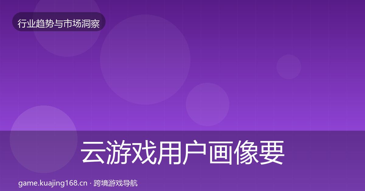 云游戏用户画像要点梳理·第1866篇
