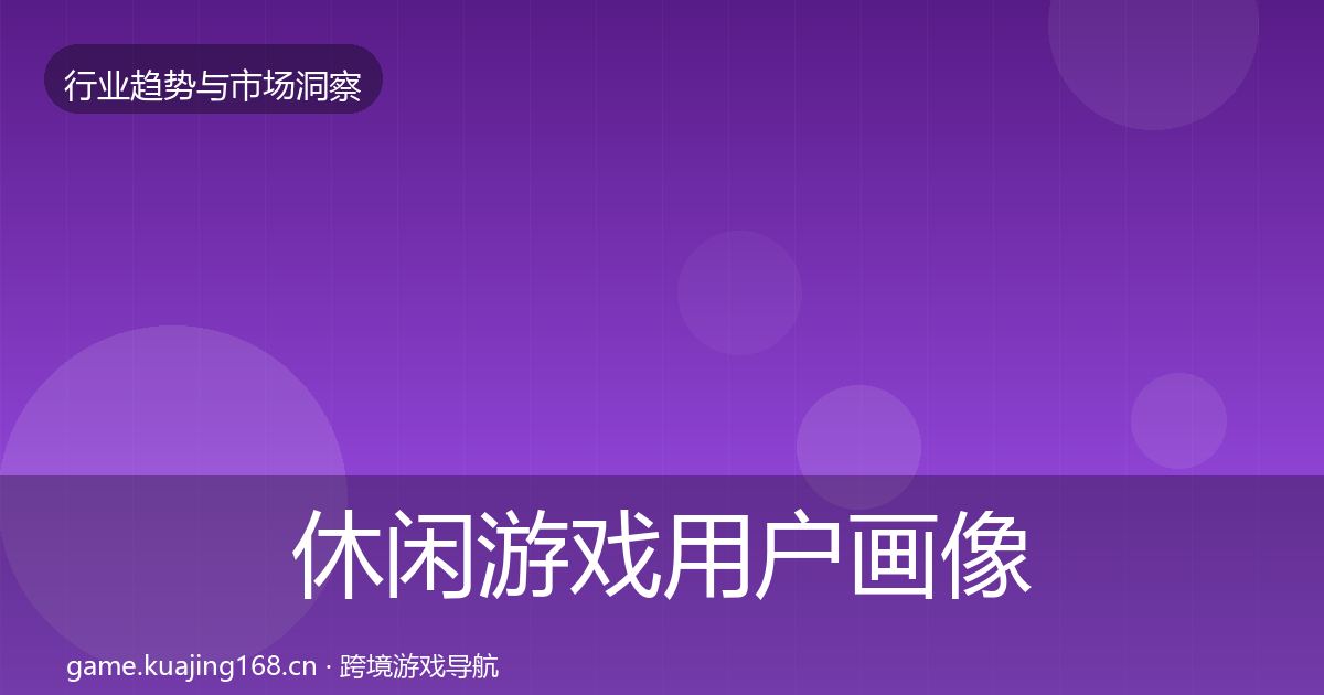 休闲游戏用户画像要点梳理·第1868篇