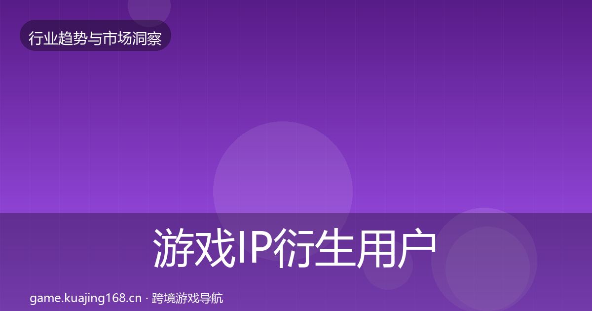 游戏IP衍生用户画像要点梳理·第1870篇