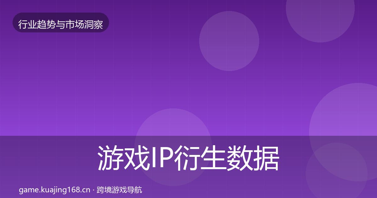 游戏IP衍生数据解读要点梳理·第1935篇