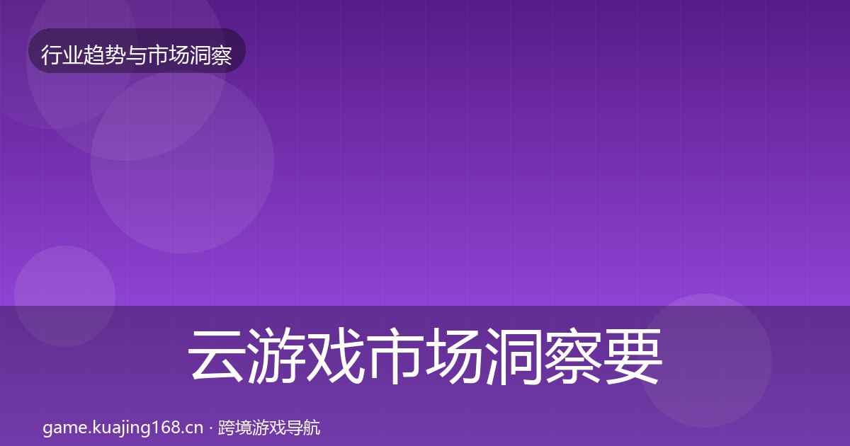 云游戏市场洞察要点梳理·第1961篇