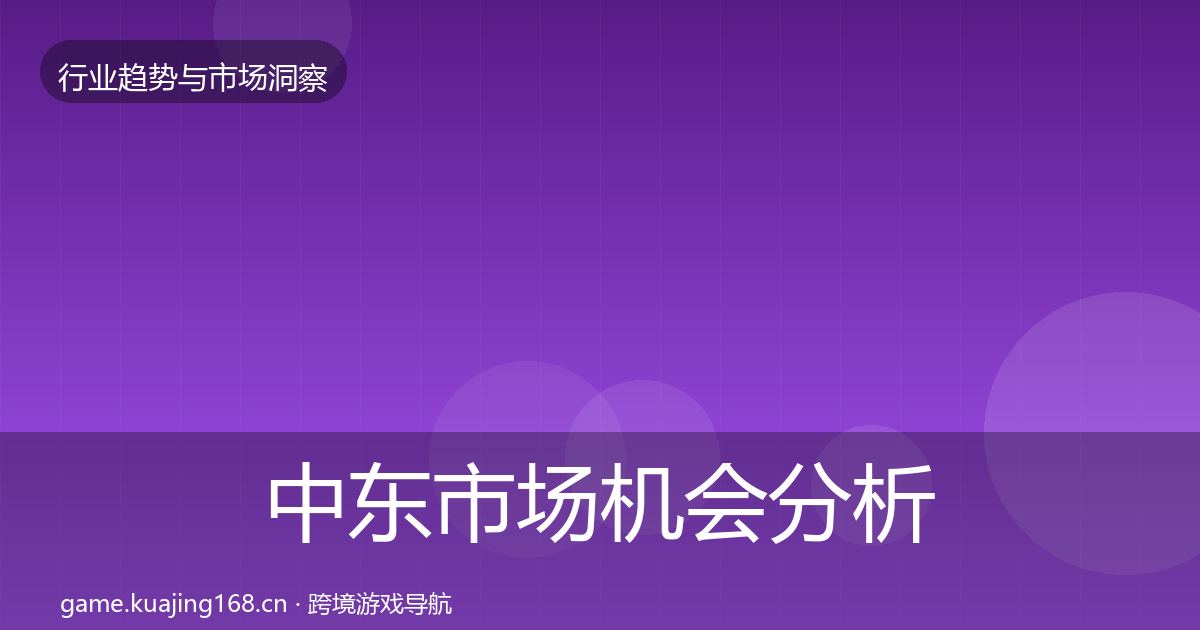 中东市场机会分析入门到进阶·第1978篇