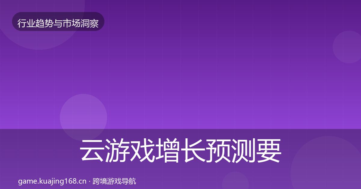 云游戏增长预测要点梳理·第1991篇
