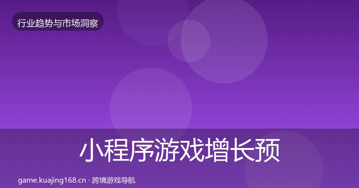 小程序游戏增长预测要点梳理·第1992篇