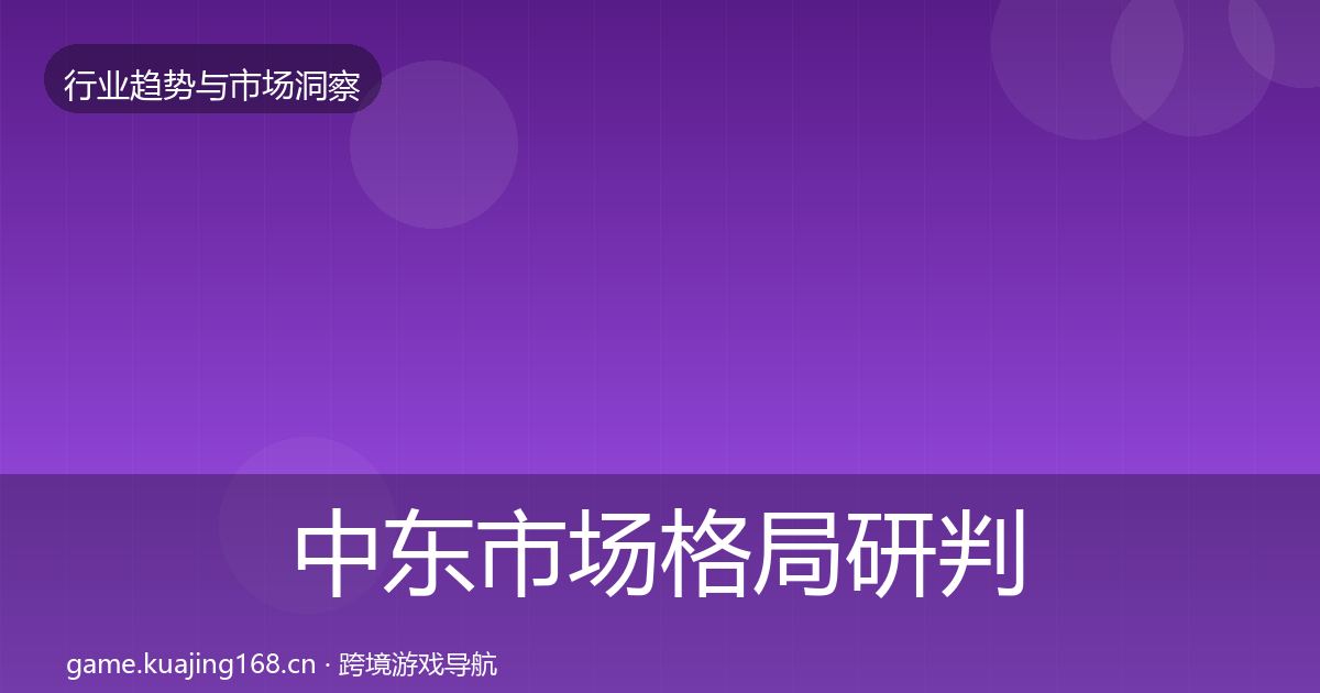 中东市场格局研判入门到进阶·第2023篇