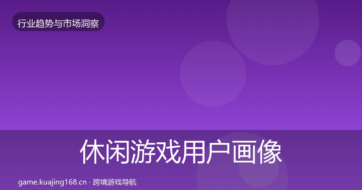休闲游戏用户画像要点梳理·第2068篇