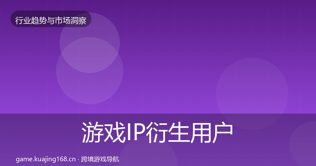 游戏IP衍生用户画像要点梳理·第2070篇