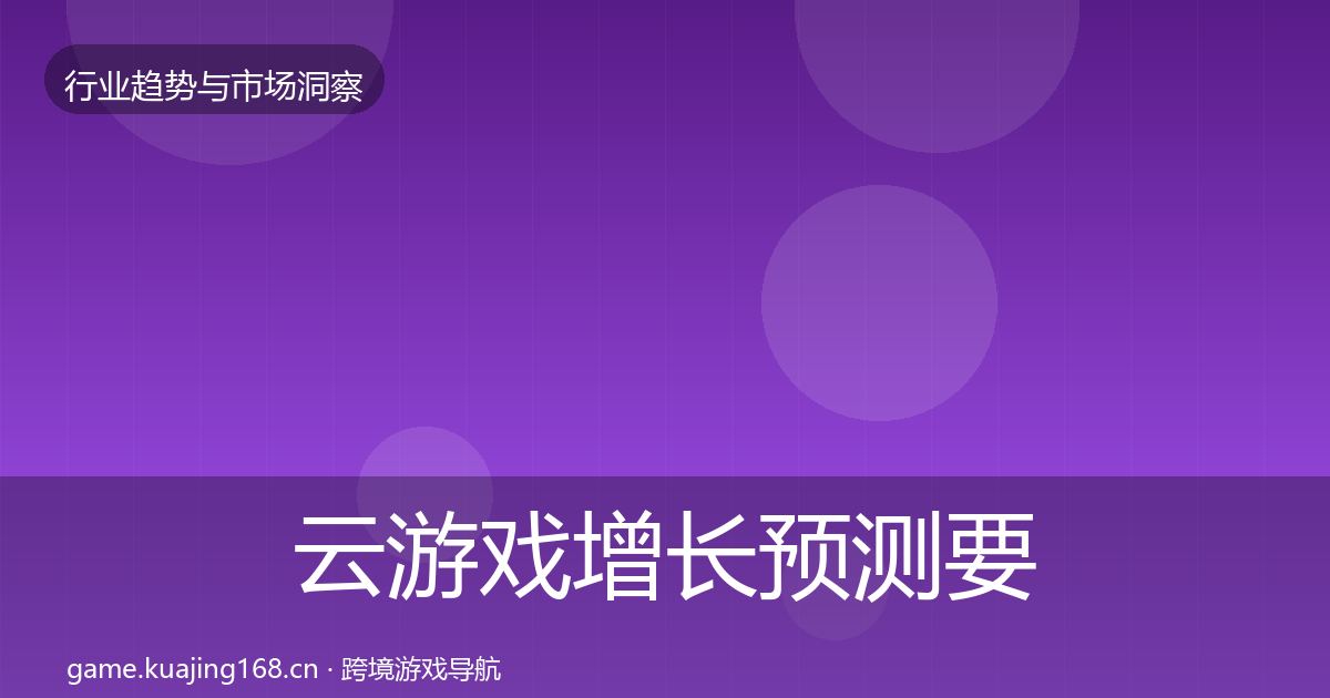 云游戏增长预测要点梳理·第2071篇