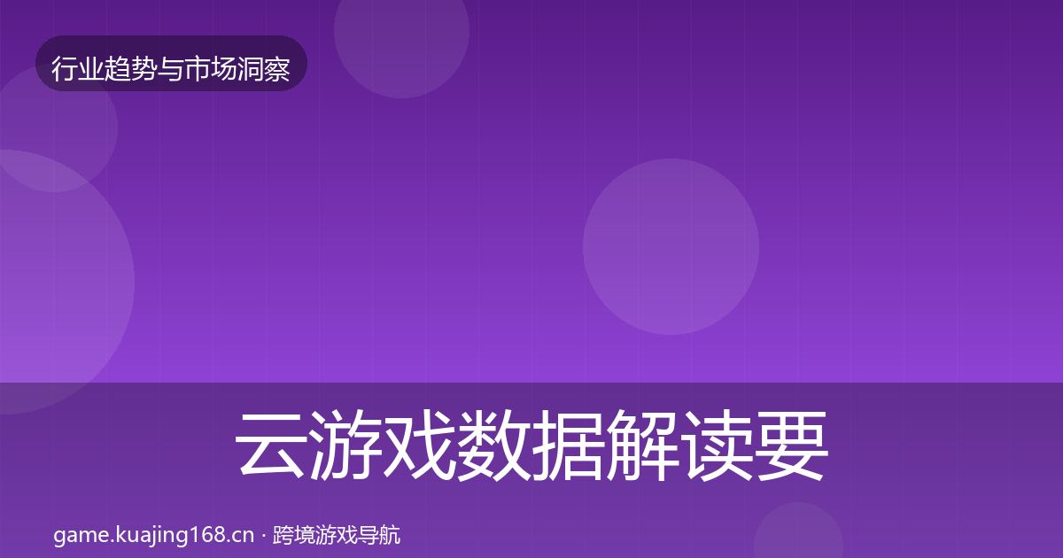 云游戏数据解读要点梳理·第2091篇
