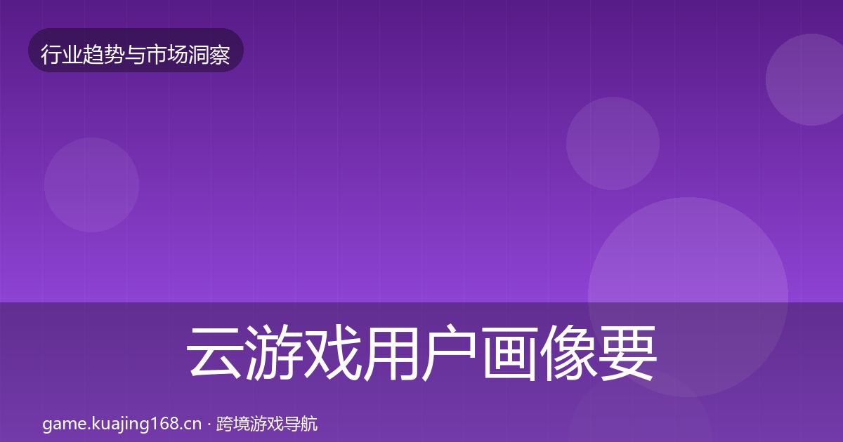 云游戏用户画像要点梳理·第2146篇