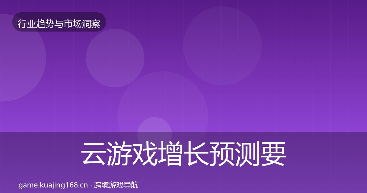 云游戏增长预测要点梳理·第2151篇