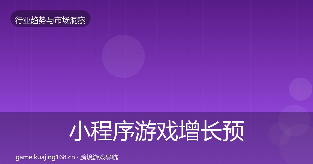 小程序游戏增长预测要点梳理·第2152篇