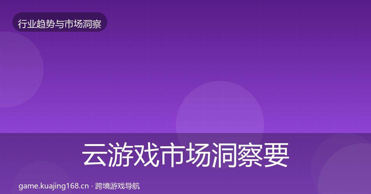 云游戏市场洞察要点梳理·第2161篇