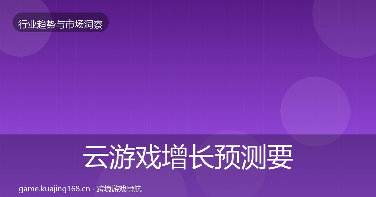 云游戏增长预测要点梳理·第2191篇