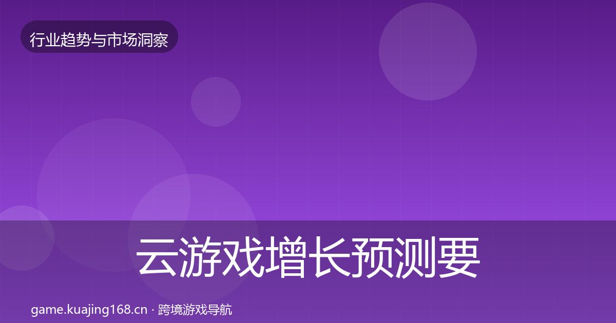 云游戏增长预测要点梳理·第2231篇
