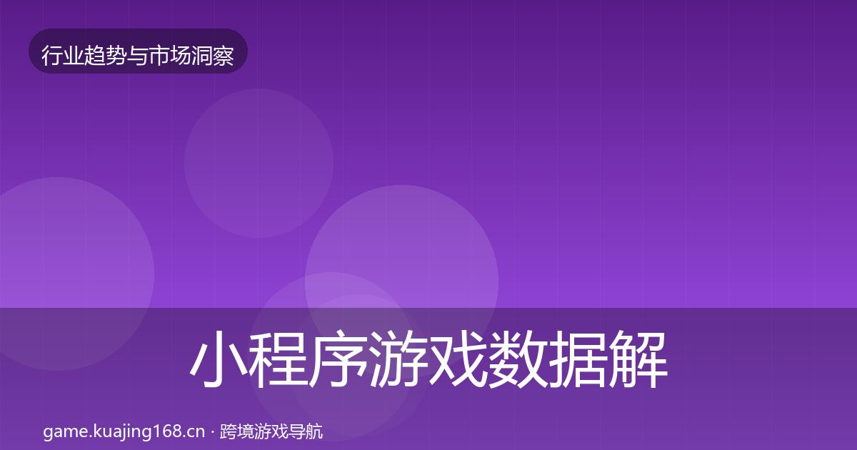 小程序游戏数据解读要点梳理·第2252篇