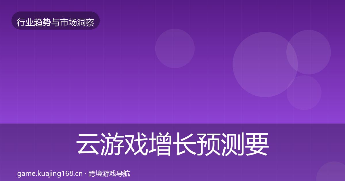 云游戏增长预测要点梳理·第2271篇