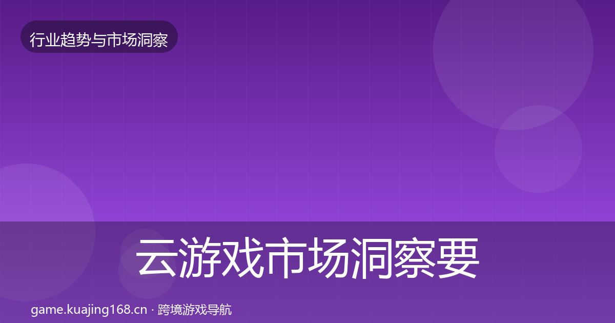 云游戏市场洞察要点梳理·第2321篇