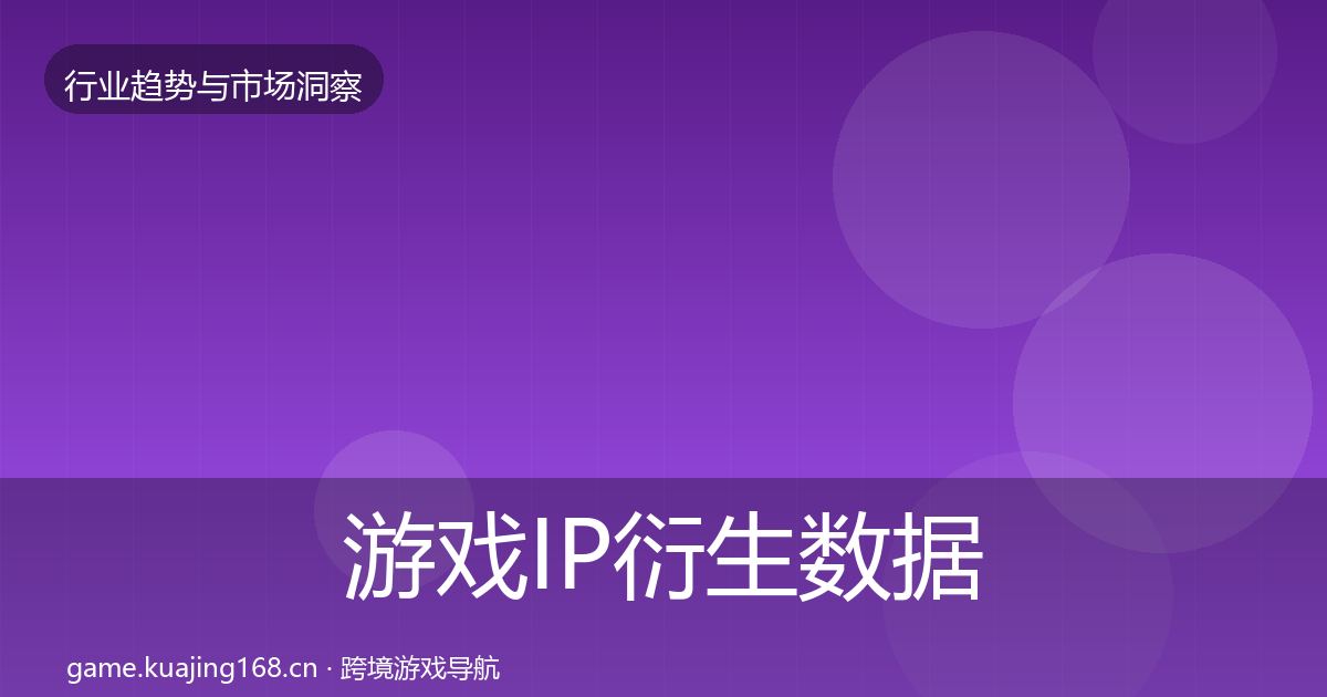 游戏IP衍生数据解读要点梳理·第2335篇